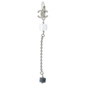 Chanel CC Logo Acrylic Cube Earrings Silver