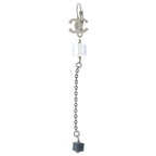 Chanel CC Logo Acrylic Cube Earrings Silver