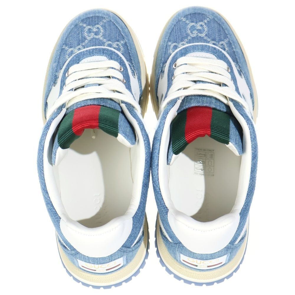 Gucci GG Denim Lace Up Sneakers Indigo — view 4