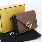 Fendi FF Diamond Trifold Wallet Leather