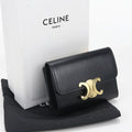 Celine Compact Wallet Triomphe Trifold Leather