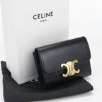 Celine Compact Wallet Triomphe Trifold Leather
