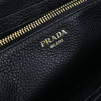 Prada Zip Around Vitello Gray Leather Wallet — view 5
