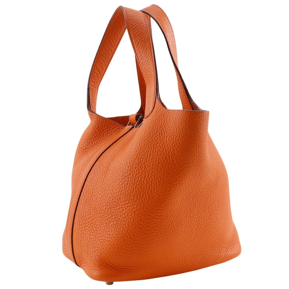 Hermes Picotin PM Taurillon Clemence Orange Handbag — view 3