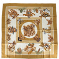 Hermes Scarf Carre 90 Friend of the Heart Carres Teddy Bear Silk Yellow Brown