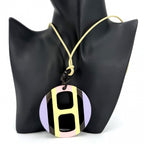 Hermes Necklace Equipe Pendant Hose Purple Pink Buffalo Horn Leather Hypno — view 2