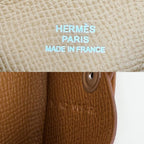 Hermes Card Case Calvi Coin Business Holder Purse Veau Epsom Brown Silver — view 5