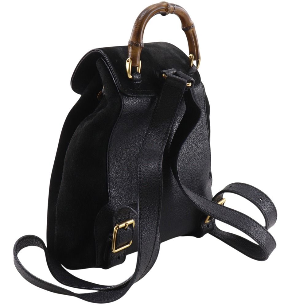 Gucci Bamboo Vintage Suede Black Backpack — view 3