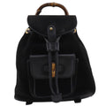 Gucci Bamboo Vintage Suede Black Backpack