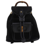 Gucci Bamboo Vintage Suede Black Backpack