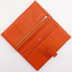 Hermes Bearn Classic Chevre Orange Silver Wallet — view 5