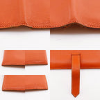 Hermes Bearn Classic Chevre Orange Silver Wallet — view 9