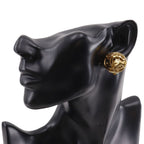 Chanel CC Logo Vintage Gold Plated Earrings — view 2