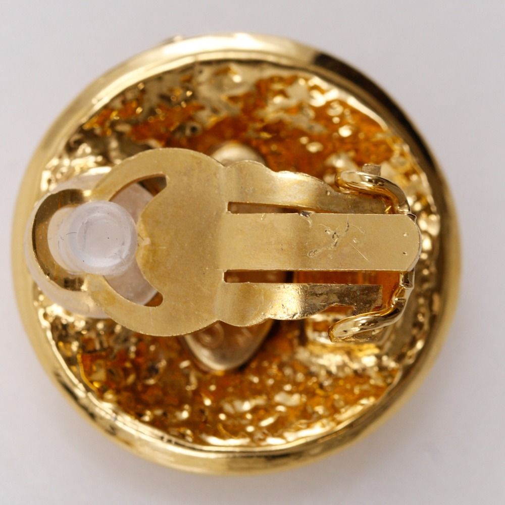 Chanel CC Logo Vintage Gold Plated Earrings — view 7
