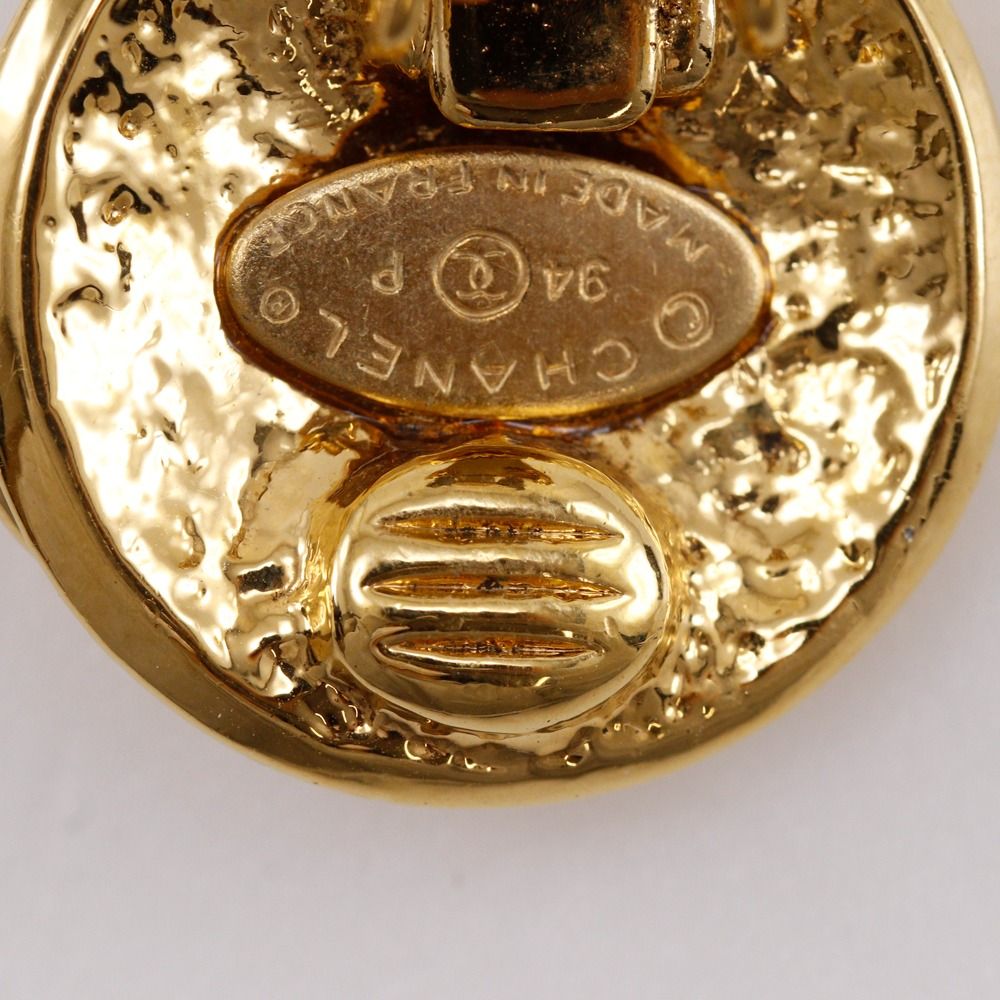 Chanel CC Logo Vintage Gold Plated Earrings — view 9