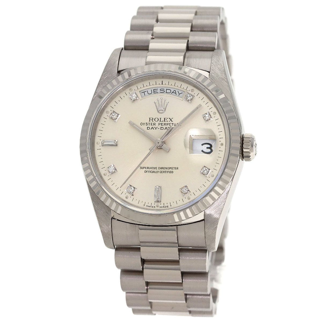 Rolex Day Date Diamond Watch 18k White Gold