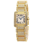 Cartier Tank Francaise SM Full Diamond Watch 18k Yellow Gold