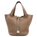 Hermes Picotin Lock MM Etoupe Silver Handbag Taurillon