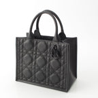 Dior Leather Micro Cannage Book Tote So Black Small — view 2