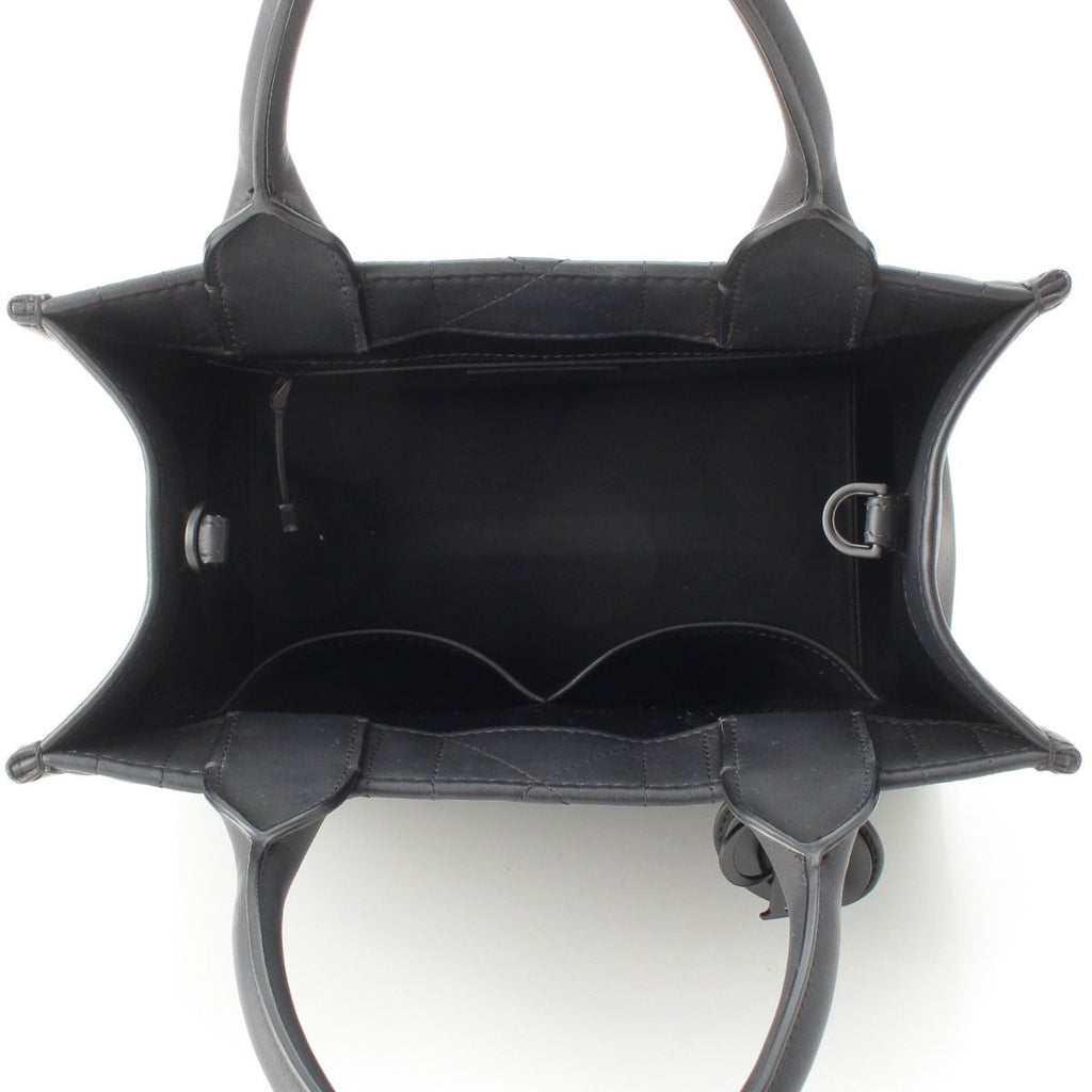 Dior Leather Micro Cannage Book Tote So Black Small — view 6
