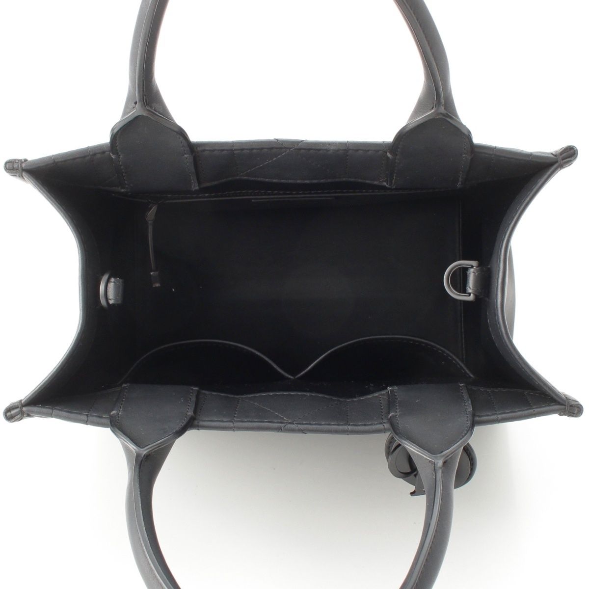 Dior Leather Micro Cannage Book Tote So Black Small — view 6