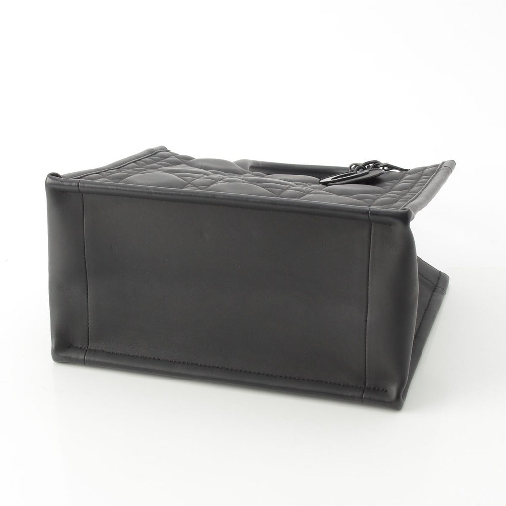 Dior Leather Micro Cannage Book Tote So Black Small — view 5