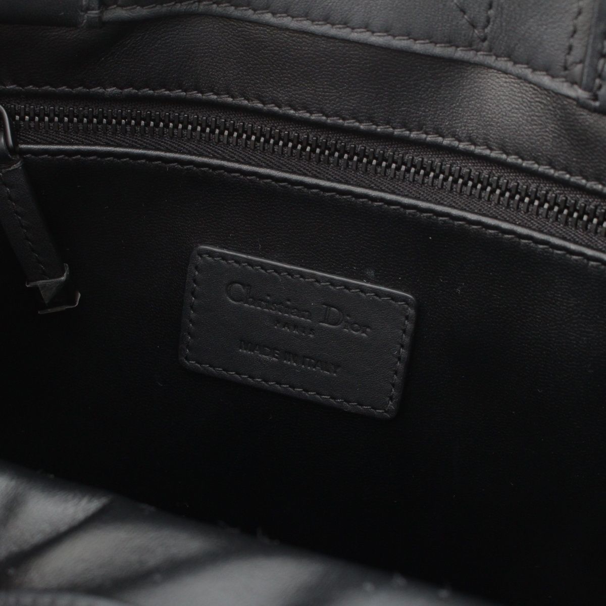 Dior Leather Micro Cannage Book Tote So Black Small — view 7
