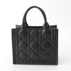 Dior Leather Micro Cannage Book Tote So Black Small — view 4