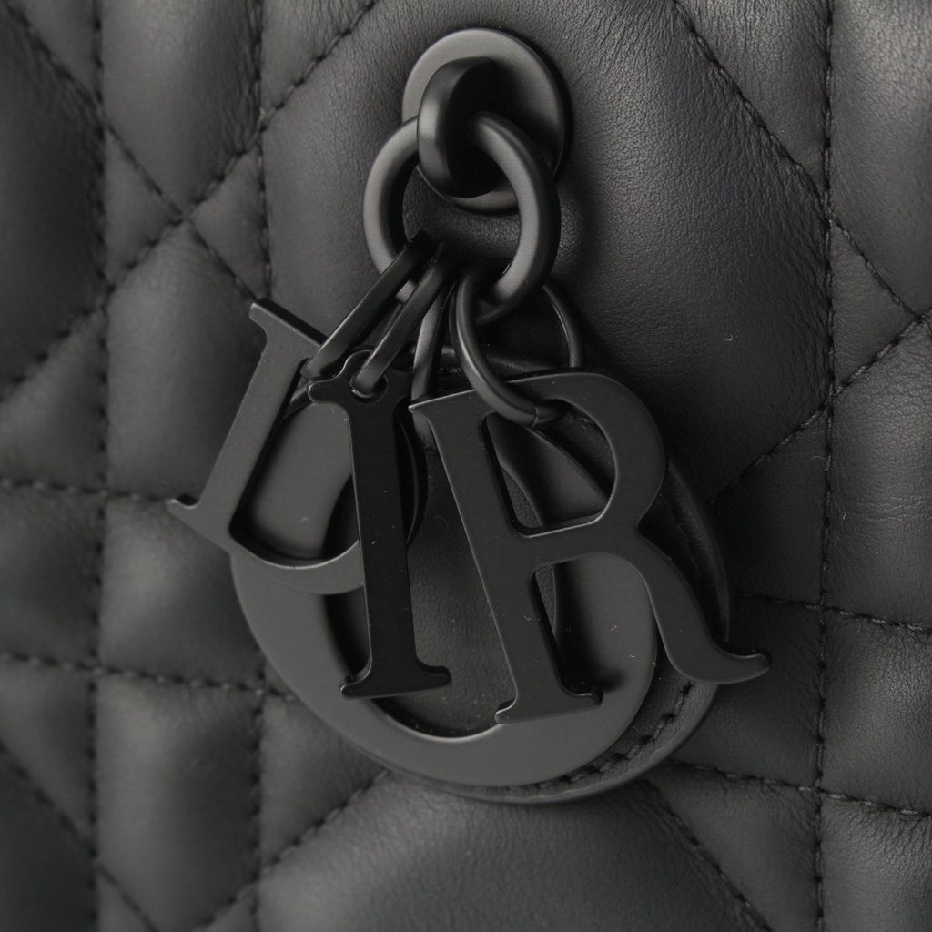 Dior Leather Micro Cannage Book Tote So Black Small — view 8