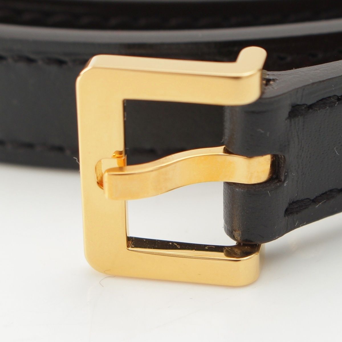 Hermes Pop 15 Leather Pop Belt Black Gold 75 — view 3