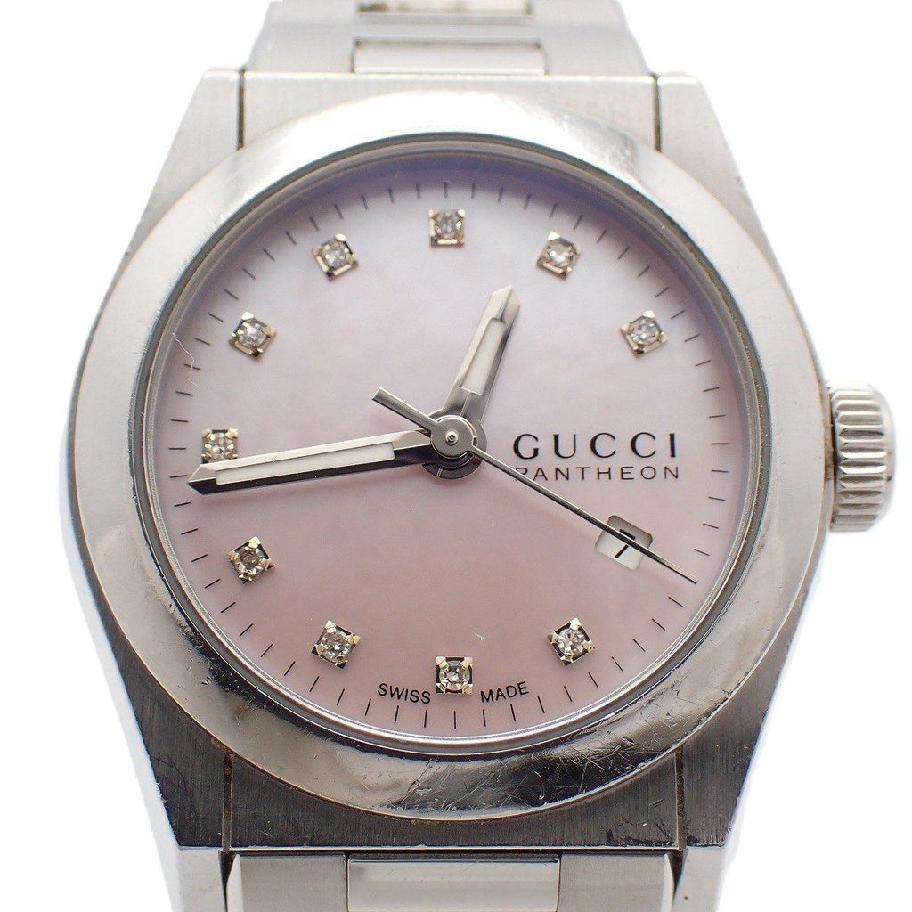 Gucci 115.5 Pantheon Quartz Watch Pink Shell Dial SS Pawn