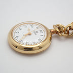 Loewe Pin Broch Watch Pocket Quartz Gold White Dial Pawn — view 3