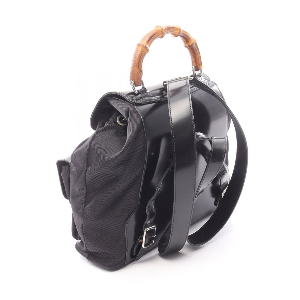 Gucci Backpack Bamboo 003 5 Black Nylon Enamel — view 2