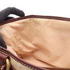 Celine Handbag Boogie Bag Beige Bordeaux Canvas Leather — view 6