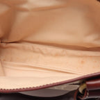 Celine Handbag Boogie Bag Beige Bordeaux Canvas Leather — view 9
