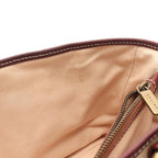 Celine Handbag Boogie Bag Beige Bordeaux Canvas Leather — view 7
