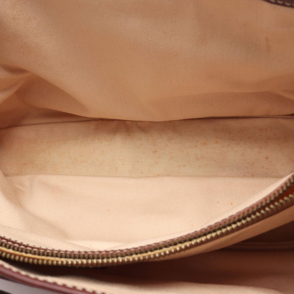 Celine Handbag Boogie Bag Beige Bordeaux Canvas Leather — view 5