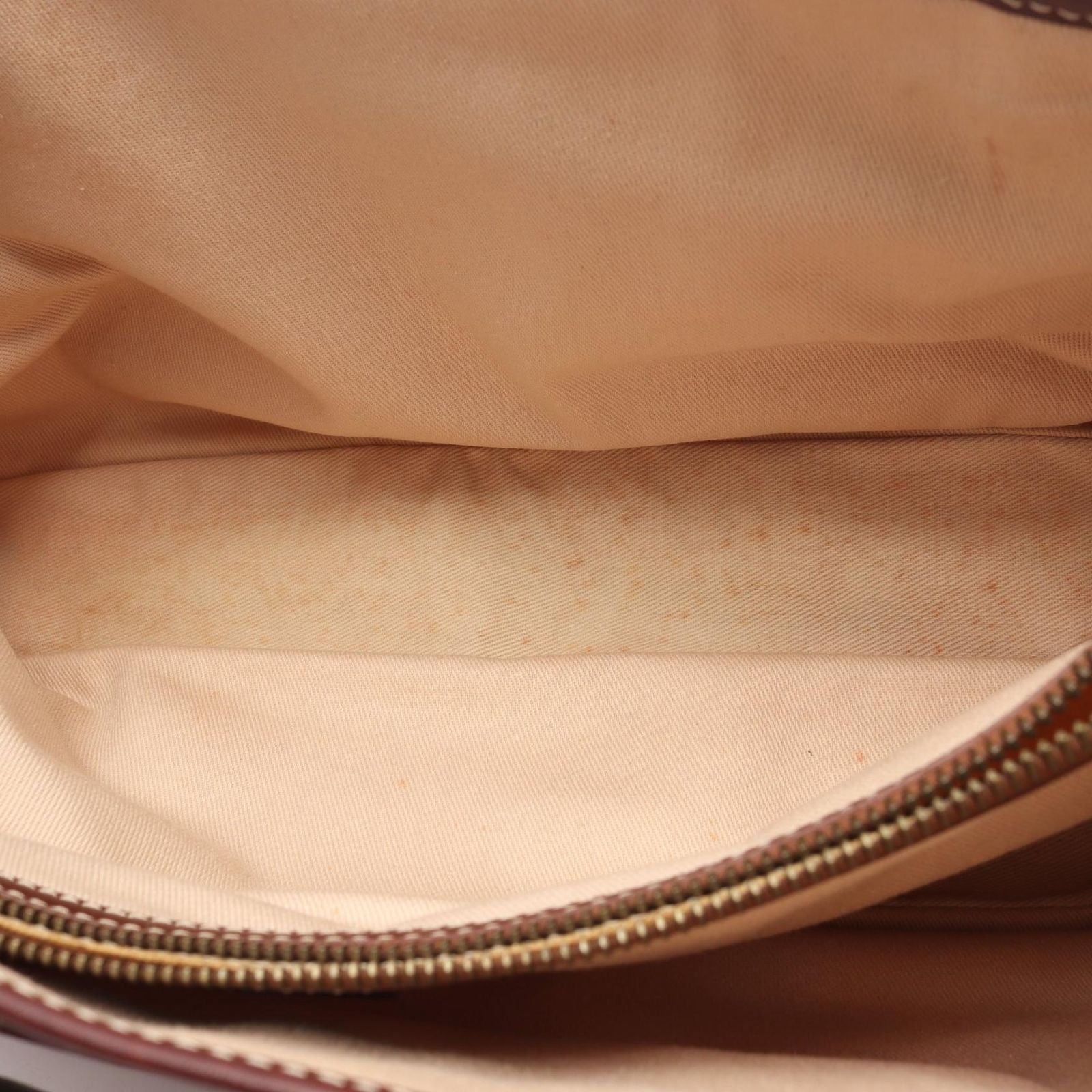 Celine Handbag Boogie Bag Beige Bordeaux Canvas Leather — view 5