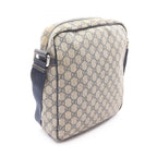 Gucci Shoulder Bag GG Supreme Beige Navy Canvas Leather — view 2