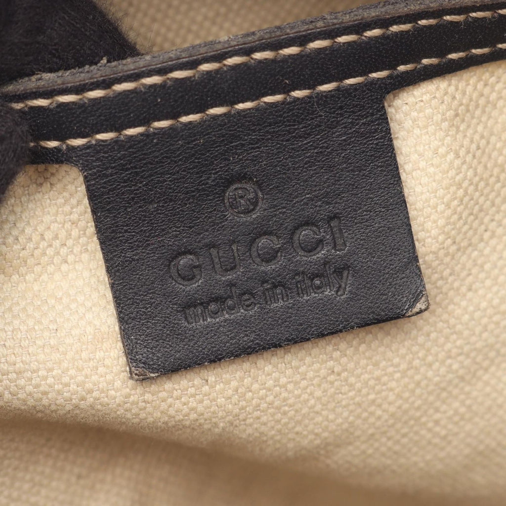 Gucci Shoulder Bag GG Supreme Beige Navy Canvas Leather — view 4