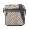 Gucci Shoulder Bag GG Supreme Beige Navy Canvas Leather