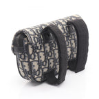 Dior Clutch Saddle Pouch White Beige Navy Canvas Oblique — view 2