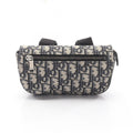 Dior Clutch Saddle Pouch White Beige Navy Canvas Oblique