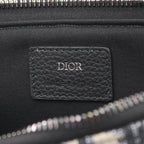 Dior Clutch Saddle Pouch White Beige Navy Canvas Oblique — view 4
