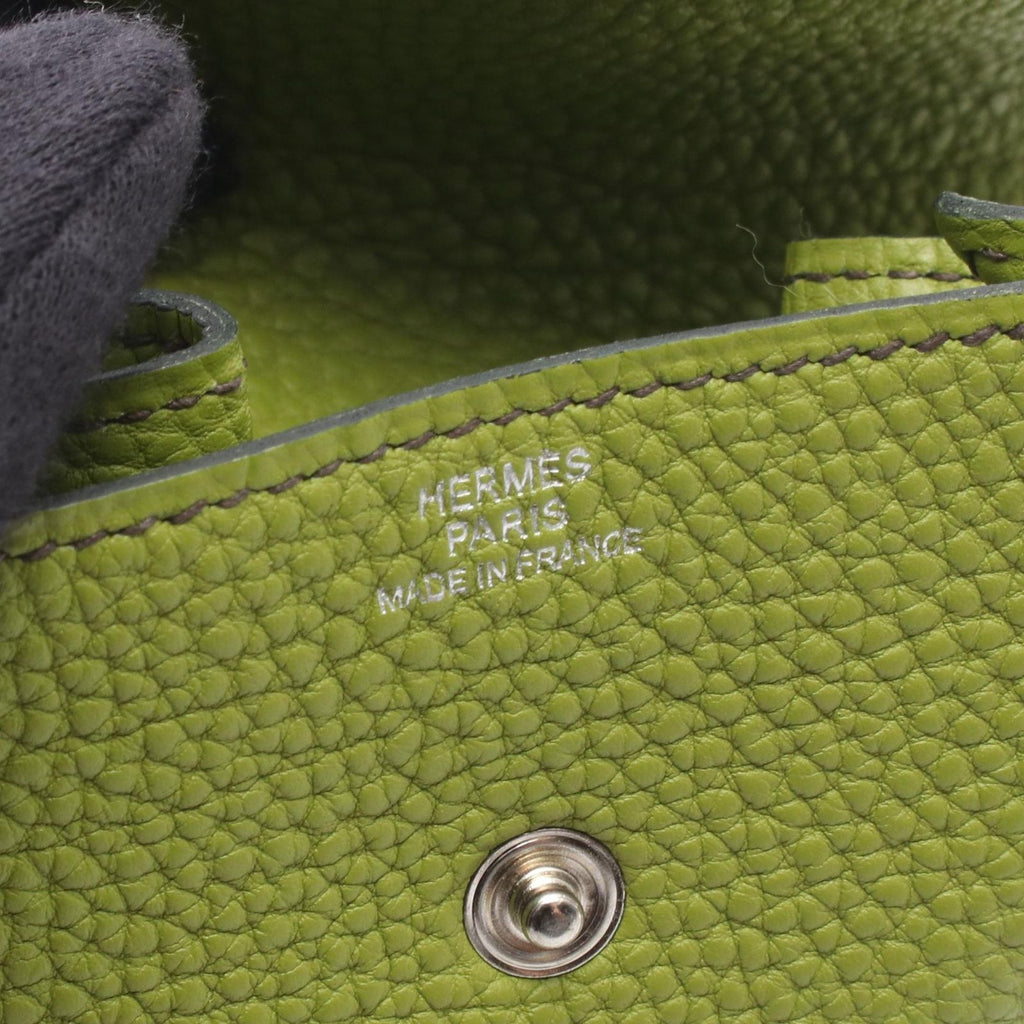 Hermes Coin Case Levain Quatre Anis Green Leather le Van — view 4
