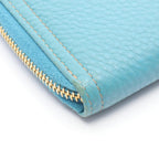 Prada Round Wallet Vitello Daino Blue Leather — view 8