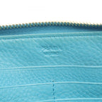 Prada Round Wallet Vitello Daino Blue Leather — view 5