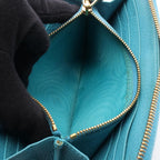 Prada Round Wallet Vitello Daino Blue Leather — view 4