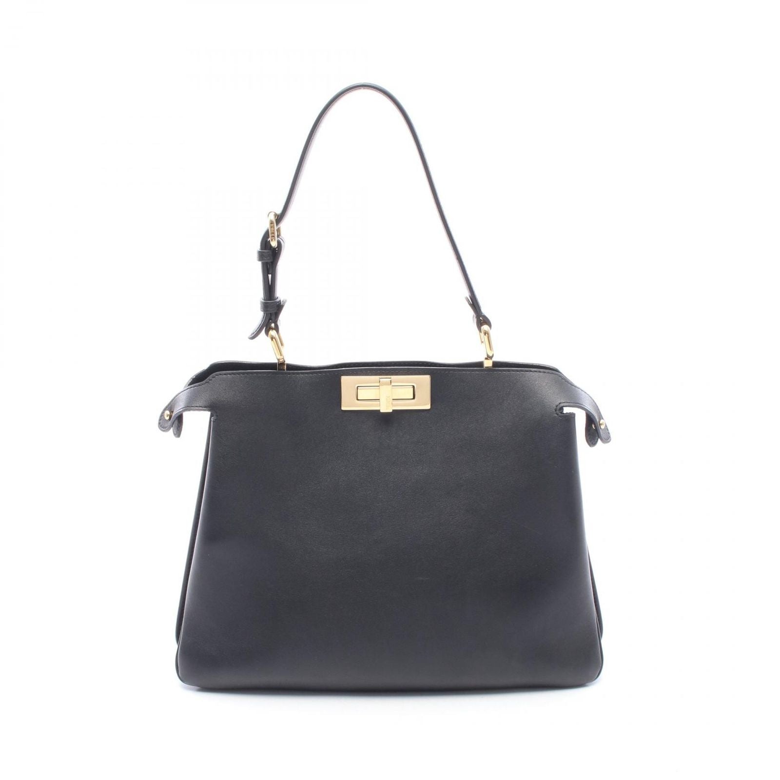 Fendi Handbag Peekaboo Soft Black Leather Medium