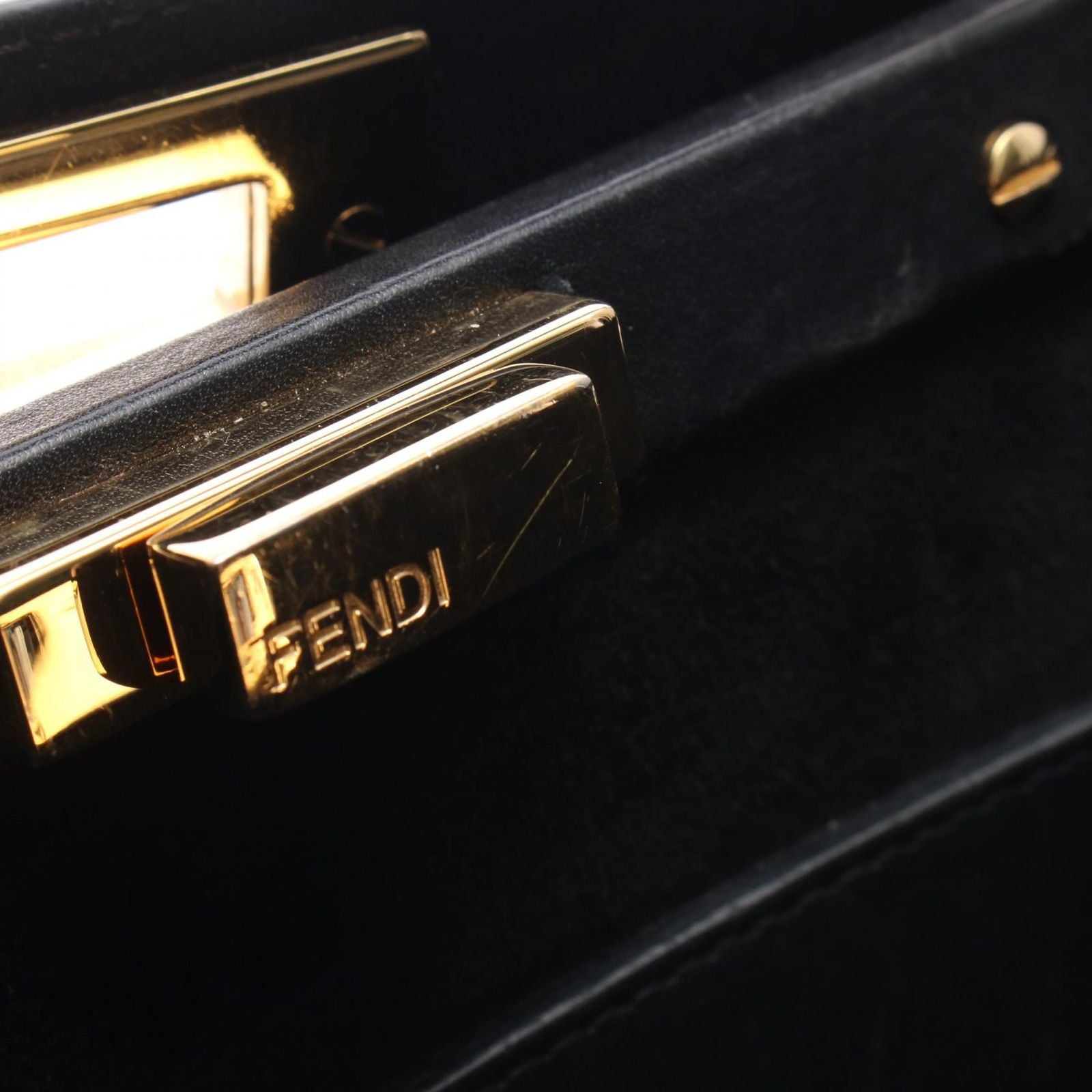 Fendi Handbag Peekaboo Soft Black Leather Medium — view 5